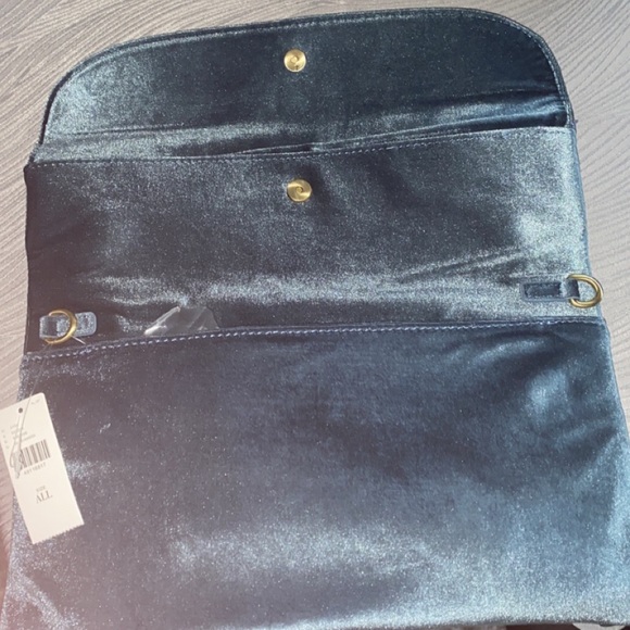 Blue Anthropologie Velvet Clutch Handbag - Picture 4 of 4